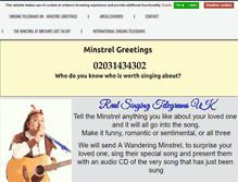 Tablet Screenshot of minstrelgreetings.com